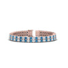 Load image into Gallery viewer, 2-row-round-tennis-diamond-bracelet-with-blue-topaz-in-rose-gold-FDBRC9701GICBLTO-NL-RG