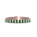 Thumbnail 11 - 2-row-round-tennis-diamond-bracelet-with-emerald-in-rose-gold-FDBRC9701GEMGR-NL-RG