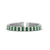 Load image into Gallery viewer, 2-row-round-tennis-diamond-bracelet-with-emerald-in-white-gold-FDBRC9701GEMGR-NL-WG