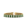 Load image into Gallery viewer, 2-row-round-tennis-diamond-bracelet-with-emerald-in-yellow-gold-FDBRC9701GEMGR-NL-YG