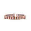 Load image into Gallery viewer, 2-row-round-tennis-diamond-bracelet-with-orange-sapphire-in-rose-gold-FDBRC9701GSAOR-NL-RG