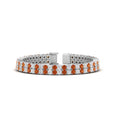 Thumbnail 27 - 2-row-round-tennis-diamond-bracelet-with-orange-sapphire-in-white-gold-FDBRC9701GSAOR-NL-WG
