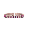 Thumbnail 7 - 2-row-round-tennis-diamond-bracelet-with-pink-sapphire-in-rose-gold-FDBRC9701GSADRPI-NL-RG