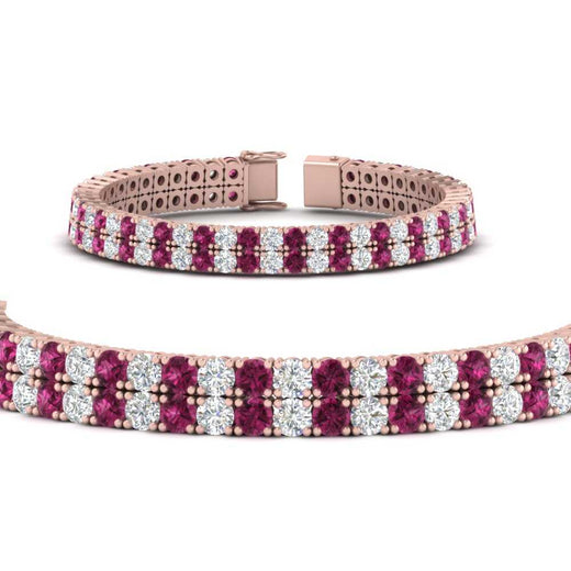 2-row-round-tennis-diamond-bracelet-with-pink-sapphire-in-rose-gold-FDBRC9701GSADRPIANGLE1-NL-RG
