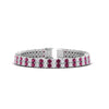 Load image into Gallery viewer, 2-row-round-tennis-diamond-bracelet-with-pink-sapphire-in-white-gold-FDBRC9701GSADRPI-NL-WG