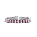 Thumbnail 25 - 2-row-round-tennis-diamond-bracelet-with-pink-sapphire-in-white-gold-FDBRC9701GSADRPI-NL-WG