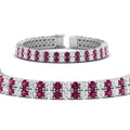 Thumbnail 24 - 2-row-round-tennis-diamond-bracelet-with-pink-sapphire-in-white-gold-FDBRC9701GSADRPIANGLE1-NL-WG