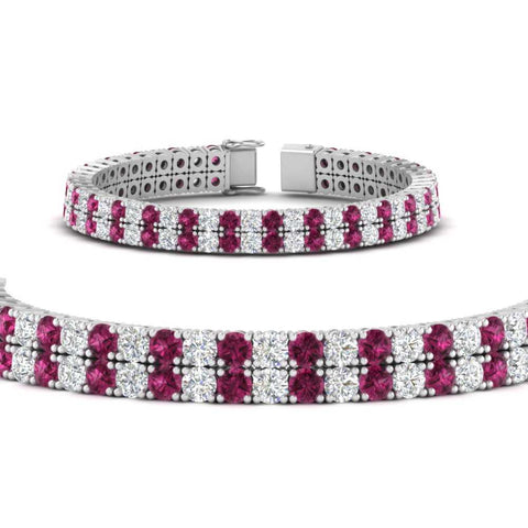 2-row-round-tennis-diamond-bracelet-with-pink-sapphire-in-white-gold-FDBRC9701GSADRPIANGLE1-NL-WG