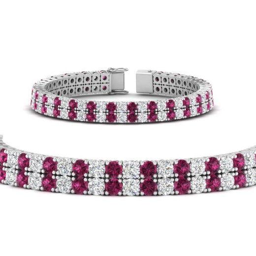 2-row-round-tennis-diamond-bracelet-with-pink-sapphire-in-white-gold-FDBRC9701GSADRPIANGLE1-NL-WG