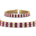 Thumbnail 42 - 2-row-round-tennis-diamond-bracelet-with-pink-sapphire-in-yellow-gold-FDBRC9701GSADRPIANGLE1-NL-YG