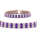Thumbnail 16 - 2-row-round-tennis-diamond-bracelet-with-purple-topaz-in-rose-gold-FDBRC9701GVITOANGLE1-NL-RG