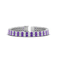 Thumbnail 35 - 2-row-round-tennis-diamond-bracelet-with-purple-topaz-in-white-gold-FDBRC9701GVITO-NL-WG