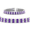 Load image into Gallery viewer, 2-row-round-tennis-diamond-bracelet-with-purple-topaz-in-white-gold-FDBRC9701GVITOANGLE1-NL-WG