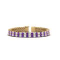 Thumbnail 53 - 2-row-round-tennis-diamond-bracelet-with-purple-topaz-in-yellow-gold-FDBRC9701GVITO-NL-YG