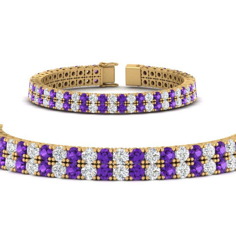 2-row-round-tennis-diamond-bracelet-with-purple-topaz-in-yellow-gold-FDBRC9701GVITOANGLE1-NL-YG