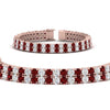 Load image into Gallery viewer, 2-row-round-tennis-diamond-bracelet-with-ruby-in-rose-gold-FDBRC9701GRUDRANGLE1-NL-RG