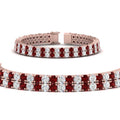 Thumbnail 12 - 2-row-round-tennis-diamond-bracelet-with-ruby-in-rose-gold-FDBRC9701GRUDRANGLE1-NL-RG
