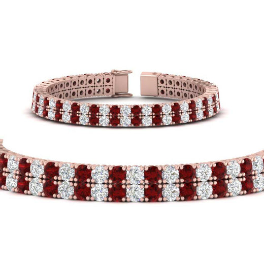 2-row-round-tennis-diamond-bracelet-with-ruby-in-rose-gold-FDBRC9701GRUDRANGLE1-NL-RG