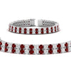 Load image into Gallery viewer, 2-row-round-tennis-diamond-bracelet-with-ruby-in-white-gold-FDBRC9701GRUDRANGLE1-NL-WG