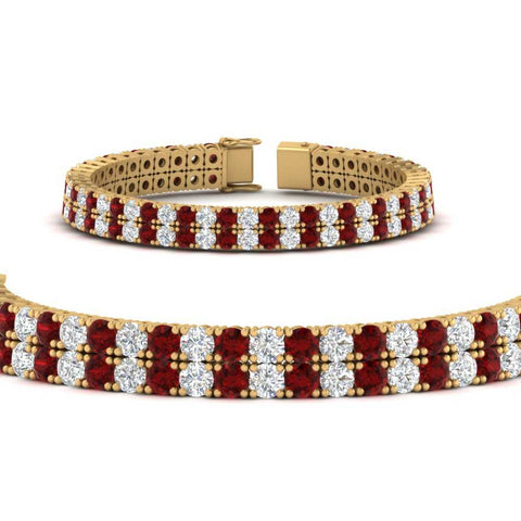 2-row-round-tennis-diamond-bracelet-with-ruby-in-yellow-gold-FDBRC9701GRUDRANGLE1-NL-YG