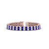 Load image into Gallery viewer, 2-row-round-tennis-diamond-bracelet-with-sapphire-in-rose-gold-FDBRC9701GSABL-NL-RG