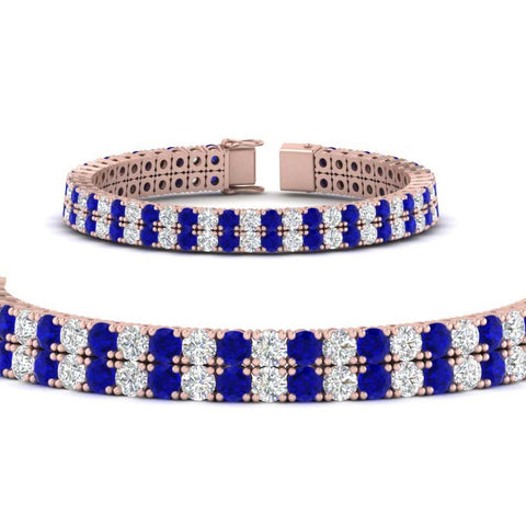2-row-round-tennis-diamond-bracelet-with-sapphire-in-rose-gold-FDBRC9701GSABLANGLE1-NL-RG