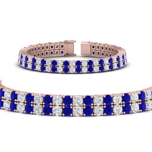 2-row-round-tennis-diamond-bracelet-with-sapphire-in-rose-gold-FDBRC9701GSABLANGLE1-NL-RG
