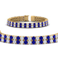 Thumbnail 40 - 2-row-round-tennis-diamond-bracelet-with-sapphire-in-yellow-gold-FDBRC9701GSABLANGLE1-NL-YG