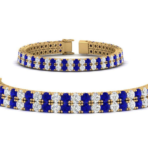 2-row-round-tennis-diamond-bracelet-with-sapphire-in-yellow-gold-FDBRC9701GSABLANGLE1-NL-YG