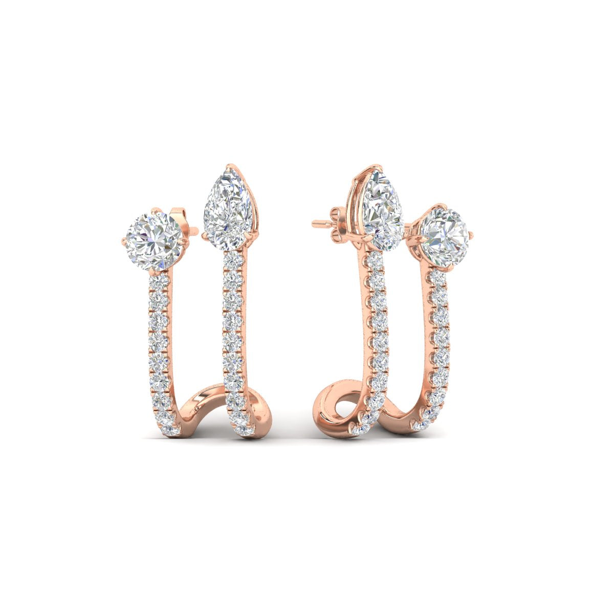 2 Stone Hoop Earring