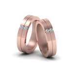 Load image into Gallery viewer, 2-stone-diamond-unisex-wedding-bands-in-14K-rose-gold-FDLG1052B-NL-RG
