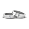 Load image into Gallery viewer, 2-stone-diamond-unisex-wedding-bands-in-14K-white-gold-FDLG1052B-NL-WG