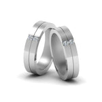 Load image into Gallery viewer, 2-stone-diamond-unisex-wedding-bands-in-950-Platinum-FDLG1052B-NL-WG
