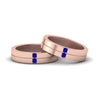 Load image into Gallery viewer, 2-stone-diamond-unisex-wedding-bands-with-blue-sapphire-in-14K-rose-gold-FDLG1052BGSABL-NL-RG