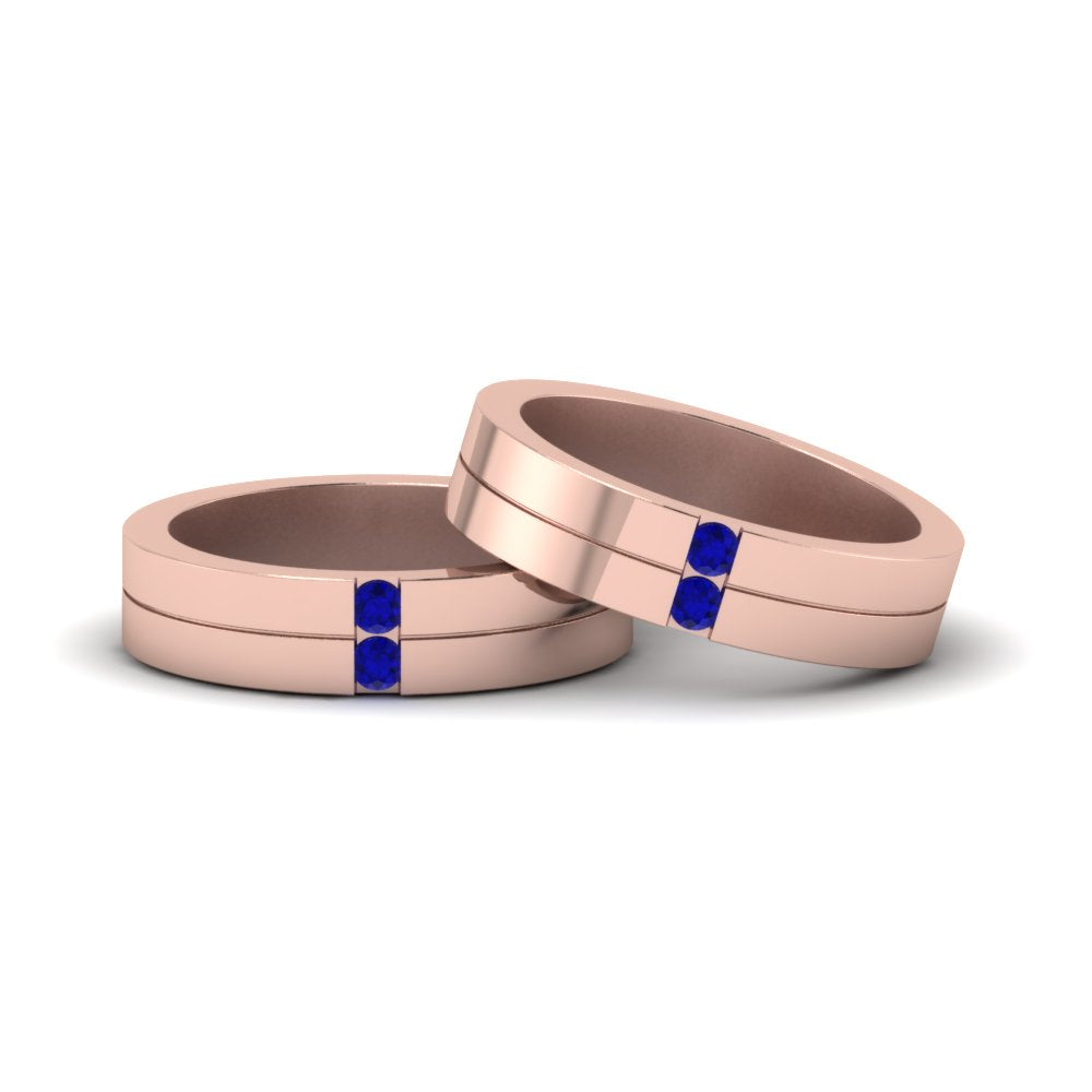 2-stone-diamond-unisex-wedding-bands-with-blue-sapphire-in-14K-rose-gold-FDLG1052BGSABL-NL-RG