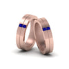 Load image into Gallery viewer, 2-stone-diamond-unisex-wedding-bands-with-blue-sapphire-in-14K-rose-gold-FDLG1052BGSABL-NL-RG