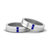 Load image into Gallery viewer, 2-stone-diamond-unisex-wedding-bands-with-blue-sapphire-in-950-Platinum-FDLG1052BGSABL-NL-WG