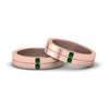 Load image into Gallery viewer, 2-stone-diamond-unisex-wedding-bands-with-emerald-in-14K-rose-gold-FDLG1052BGEMGR-NL-RG