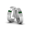 Load image into Gallery viewer, 2-stone-diamond-unisex-wedding-bands-with-emerald-in-950-Platinum-FDLG1052BGEMGR-NL-WG