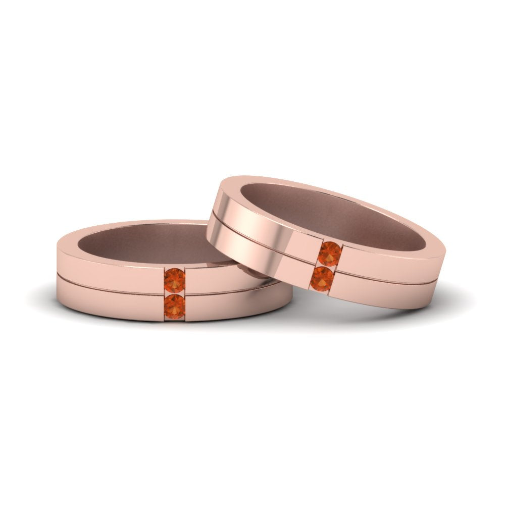 2-stone-diamond-unisex-wedding-bands-with-orange-sapphire-in-14K-rose-gold-FDLG1052BGSAOR-NL-RG
