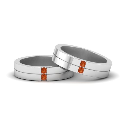 2-stone-diamond-unisex-wedding-bands-with-orange-sapphire-in-14K-white-gold-FDLG1052BGSAOR-NL-WG