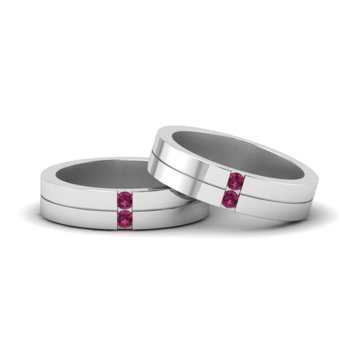 2-stone-diamond-unisex-wedding-bands-with-pink-sapphire-in-14K-white-gold-FDLG1052BGSADRPI-NL-WG
