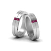 Load image into Gallery viewer, 2-stone-diamond-unisex-wedding-bands-with-pink-sapphire-in-14K-white-gold-FDLG1052BGSADRPI-NL-WG