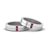Load image into Gallery viewer, 2-stone-diamond-unisex-wedding-bands-with-pink-sapphire-in-950-Platinum-FDLG1052BGSADRPI-NL-WG