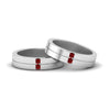 Load image into Gallery viewer, 2-stone-diamond-unisex-wedding-bands-with-ruby-in-950-Platinum-FDLG1052BGRUDR-NL-WG