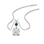 Load image into Gallery viewer, 2-stone-round-emerald-solitaire-diamond-pendant-in-FDPD11010GEMGR-NL-WG

