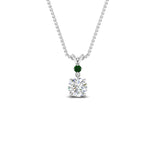 Load image into Gallery viewer, 2-stone-round-emerald-solitaire-diamond-pendant-in-FDPD11010GEMGR-NL-WG
