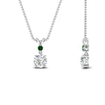 Load image into Gallery viewer, 2-stone-round-emerald-solitaire-diamond-pendant-in-FDPD11010GEMGR-NL-WG
