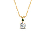 Load image into Gallery viewer, 2-stone-round-emerald-solitaire-diamond-pendant-in-FDPD11010GEMGR-NL-YG
