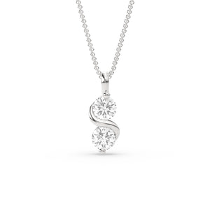 2 Stone Swirl Diamond Pendant